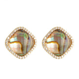 SQUARE ABALONE SHELL EARRINGS WITH DIAMONDS_CWMM4290