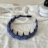 Plaid Wrapped Headband Anti Slip High Top_Cwaha08059