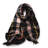 Womens Double Face Plaid Scarf Winter Warmth