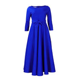 FASHIONABLE AND ELEGANT LACE UP PLUS SIZE DRESS_CWDMD3654