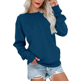 Solid Color Hoodie Casual Loose Crew-Neck Hoodie