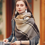 PLAID WINTER SCARF SOFT THICK FRINGE SHAWL 2025_CWASC0168