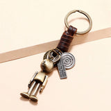 MOVABLE CARTOON ROBOT LEATHER KEYCHAIN_CWMM4709