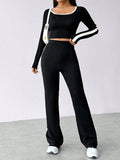 Stylish Short Jacket And Trousers Two-Piece Set