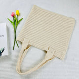 Cwab4574_Solid Color Large Capacity Knitted Shoulder Bag