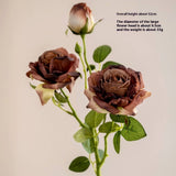 2 FLOWER 1 BUD BURNT EDGE DRIED ROSE ARTIFICIAL_CWMM6477