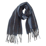 STRIPED FRINGE SCARF WINTER KNITTED SHAWL_CWASC0880
