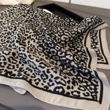 Leopard Herringbone Color Block Silk Scarf_Cwasc03315