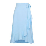 ONE PIECE LACE UP LONG SKIRT SOLID COLOR SKIRT_CWAB4800