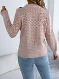 Wooden Ear Side Long Sleeve Hollow Sweater