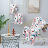 CORAL FLEECE PRINTED SHOWER CAP TOWEL BATH TOWEL_CWMM2326