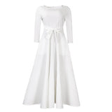 FASHIONABLE AND ELEGANT LACE UP PLUS SIZE DRESS_CWDMD3654