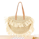 SEMICIRCLE TASSEL ONE SHOULDER BEACH STRAW BAG_CWAB2021