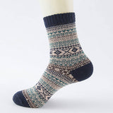 ALPACA VINTAGE FLORAL PATTERN CREW SOCKS_CWMS0205