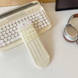 MIDDLE TUBE STRAIGHT SOCKS WITH CURLED EDGES_CWMS0899