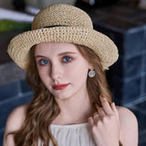 BOW TIE SUN PROTECTION STRAW HAT_CWAH1335