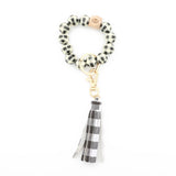 TASSEL LATTICE WOODEN BEAD KEYCHAIN_CWMM1325