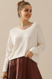 Women Casual V Neck Blouse_Cwttl1407