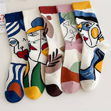 FASHIONABLE PRINTED MID CALF COTTON SOCKS_CWMS0506