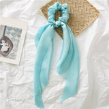 SIMPLE MONOCHROME SOLID PONYTAIL SCARF SCRUNCHIES_CWAHA0346