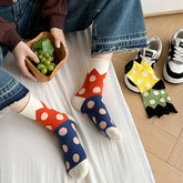 ALL SEASON PURE COTTON MID TUBE POLKA DOT SOCKS_CWMS0535