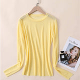 CANDY COLOR BLOUSE LONG SLEEVE MESH TOP_CWTBLL3620