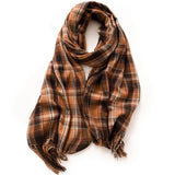 RED PLAID WINTER SCARF THICK WARM SHAWL WRAP_CWASC0175