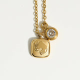 Vintage 12 Zodiac Sign Pendant Necklace_Cwmm5543