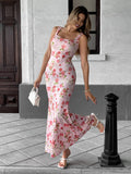 Sweet Pure Floral Design Long,Form-Hugging Dress