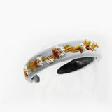 HAND EMBROIDERED PEARL VINE FLOWER HEADBAND VINTAGE_CWMM6113