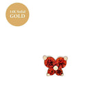 Zodiac Birthstone Butterfly Piercing Stud Earrings_Cwaje5088