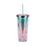 DOUBLE LAYER GRADIENT MERMAID TAIL WATER CUP_CWMM0985