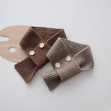 CUTE BUTTON KNIT SCARF COZY NECK WARMER FOR KIDS_CWASC2090