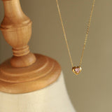 FRENCH VINTAGE HEART PENDANT NECKLACE_CWAJE1596