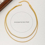 DOUBLE LAYER BLADE SNAKE CHAIN STEEL BEAD NECKLACE_CWMM3634