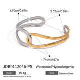 18K GOLD SILVER TWIST KNOT HOLLOW OPEN CUFF_CWAJE4861