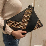 RIVET DECORATION LARGE CAPACITY HANDBAG_CWAB1376