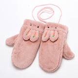 Winter Cute Rabbit Halter Full Finger Gloves_Cwag0258