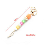 GLOW BEAD BRACELET NEON SILICONE WRISTLET KEYCHAIN_CWAB5095