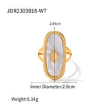 STAINLESS STEEL SNAKE NATURAL STONE RINGS_CWAJE0628