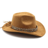 FAUX SUEDE COWBOY HAT WITH BRAIDED BAND UNISEX_CWAH2504