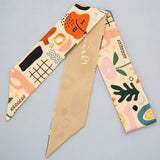 FLORAL LETTER SKINNY TWILLY SCARF FOR HAIR BAGS_CWASC0064