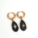 Vintage Steel Necklace Earrings With Stone_Cwmm8847