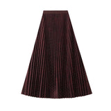 CHINESE STYLE PRINTED PLEATED SKIRT LONG SKIRT_CWBMS0313