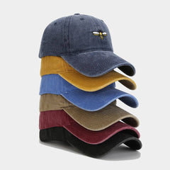 BEE EMBROIDERY BASEBALL CAP OUTDOOR SUN HAT CWAH2020