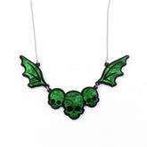 HALLOWEEN GOTHIC SKULL BAT NECKLACE_CWAJE1970