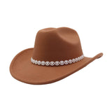 AUTUMN WINTER WOOL FEDORA HAT WESTERN COWBOY_CWAH04463