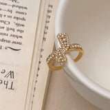 ALL MATCH PEARL KNOTTED METAL OPEN RING FOR WOMEN_CWAJE3093