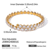 18K GOLD WHITE ZIRCON FULL PAVE CUFF BRACELET_CWAJE4659