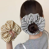 Summer Striped Fabric Hair Tie Retro Forest Style_Cwaha0751